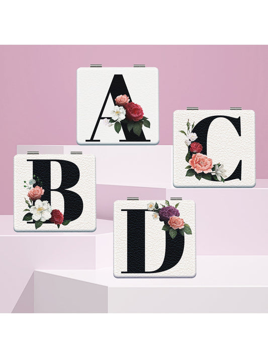 Mirroray - English Letter Floral Folding Makeup Mirror
