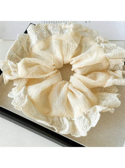 Gifty - Cream Apricot Lace Hair Tie