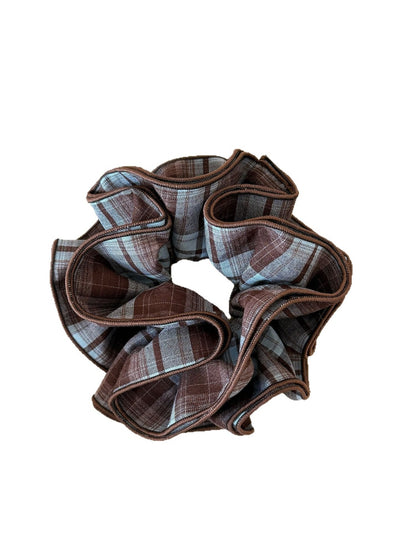 Gifty - Oversized Deep Color Plaid Scrunchie