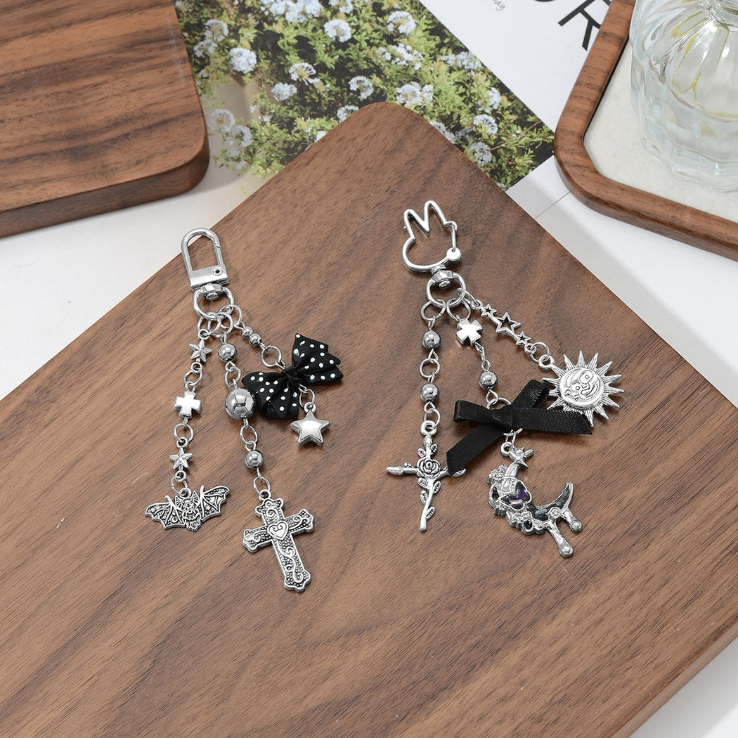 Keypus - Halloween Vintage Bat and Cross Keychain