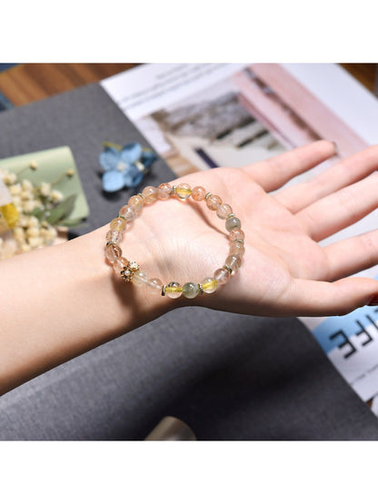 Close-up of Lovra colorful crystal beaded bracelet showing bead details