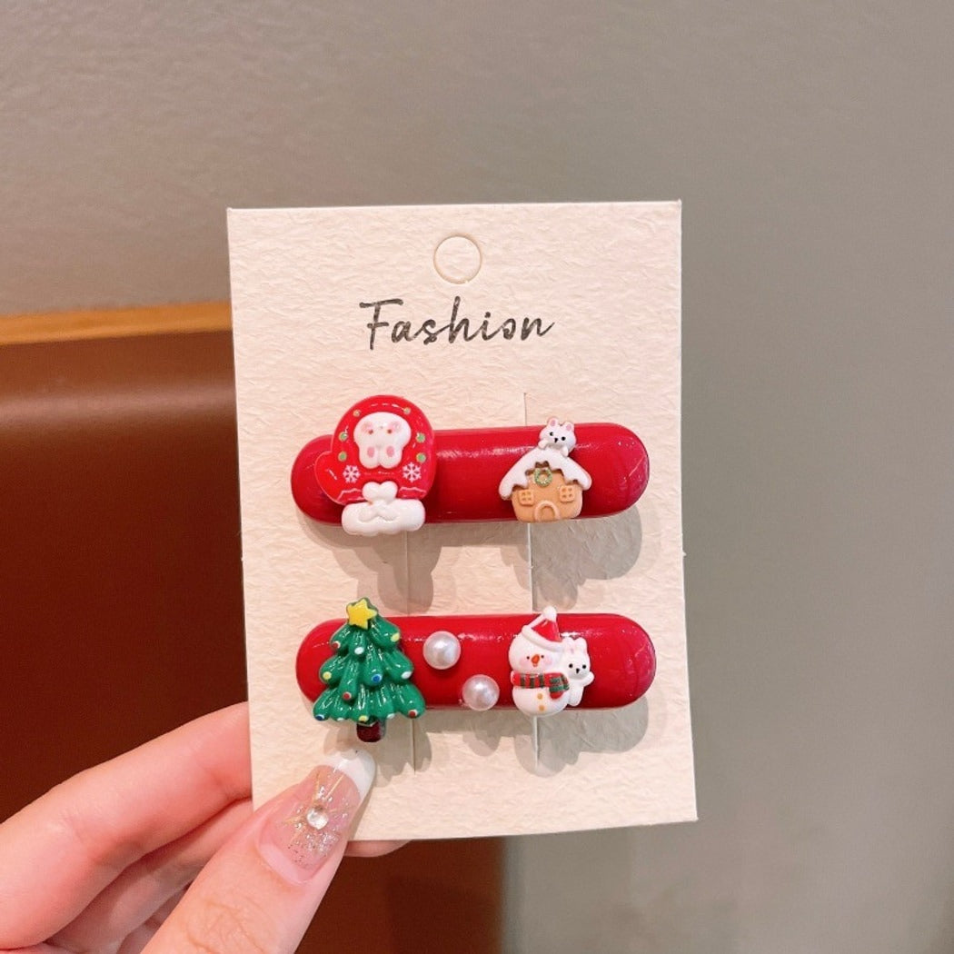 Beau - Cute Christmas Style Cartoon Hair Clip Set