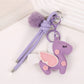 Keypus - Color-Blocked Unicorn-Shaped Charm Keychain
