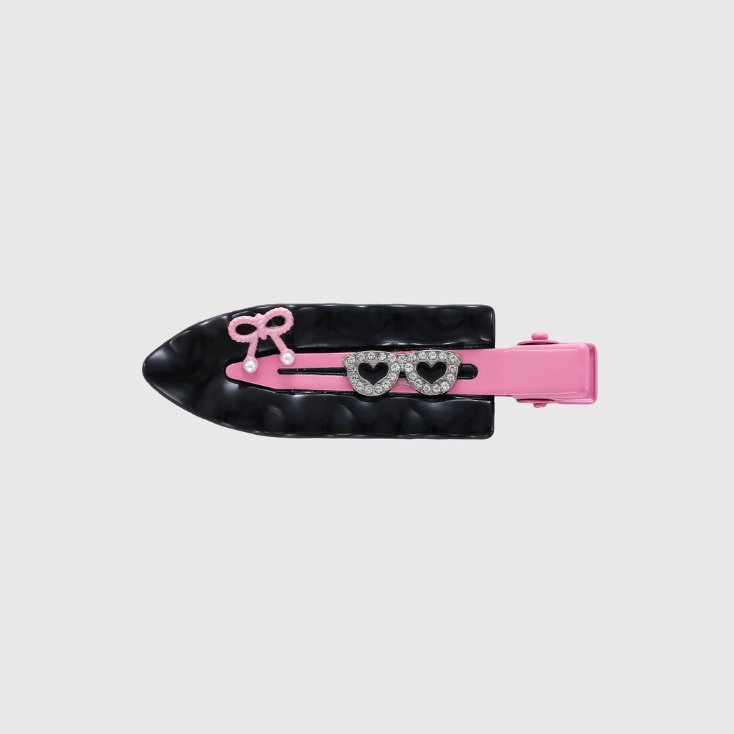 Beau - Y2K Heart and Bow Detail Side Barrette