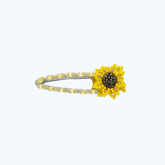Beau - Sparkly Sunflower and Bear Hair Clip
