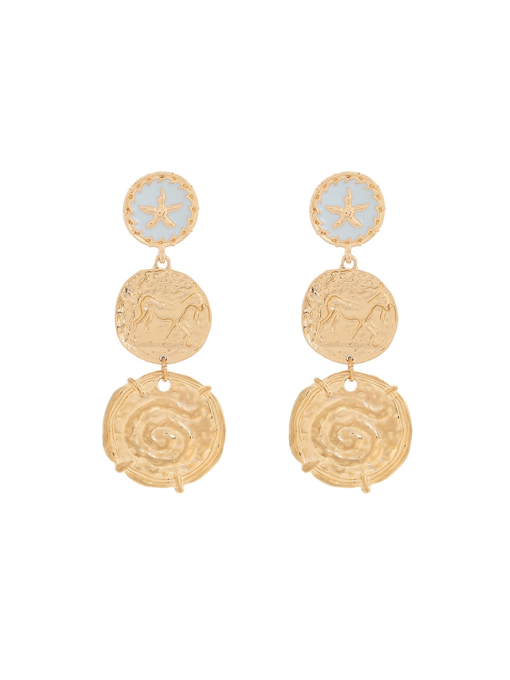 Earedge - Baroque Inspired Long Drop Alloy Earrings