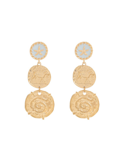 Earedge - Baroque Inspired Long Drop Alloy Earrings