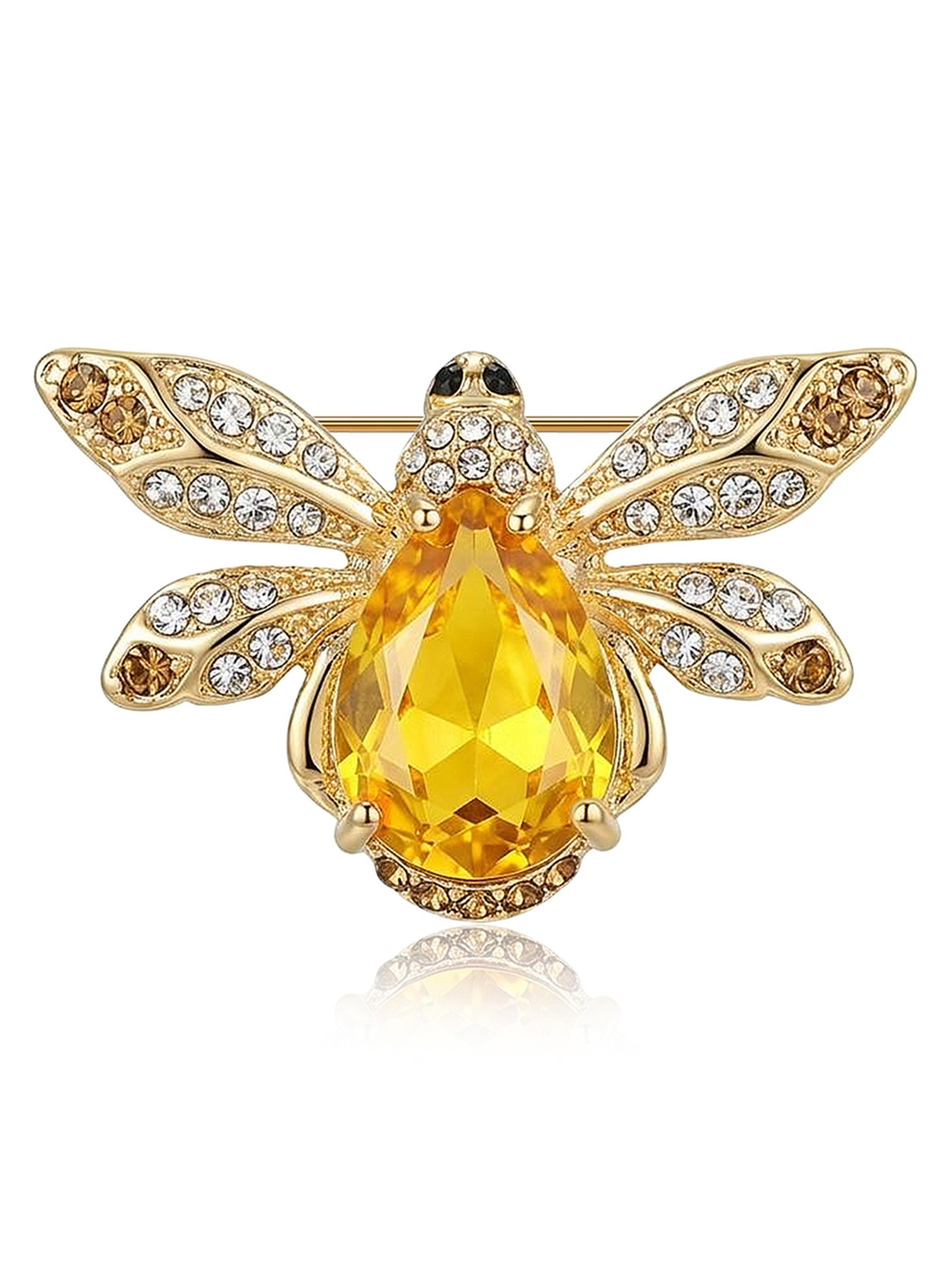 Brovia - Alloy Bee Accent Fashion Brooch Pin Accessory