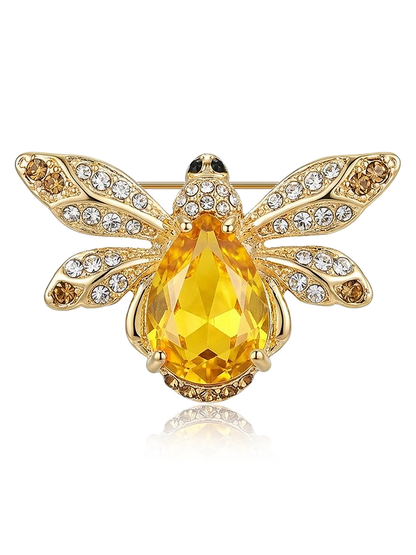 Brovia - Alloy Bee Accent Fashion Brooch Pin Accessory
