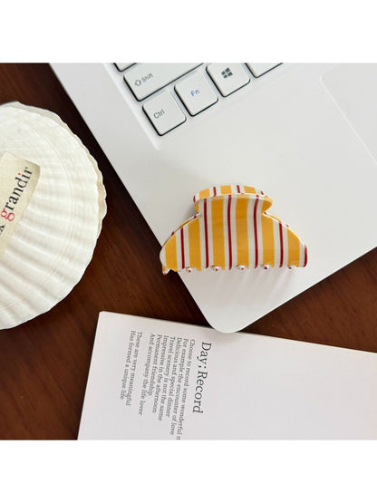 Beau - Sweet Style Striped Plastic Hair Claw Clip