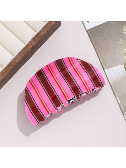 Beau - Blue Brown Stripes Claw Clip