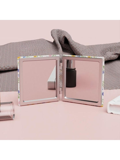 Mirroray - Minimalist Floral Pattern Square Compact Mirror