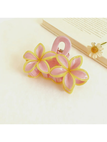 Beau - Double Flower Petal Cutout Claw Hair Clip