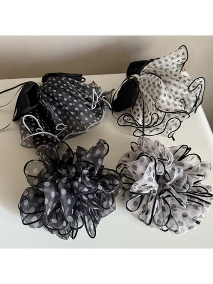 Gifty - Sheer Polka Dot Hemmed Scrunchie