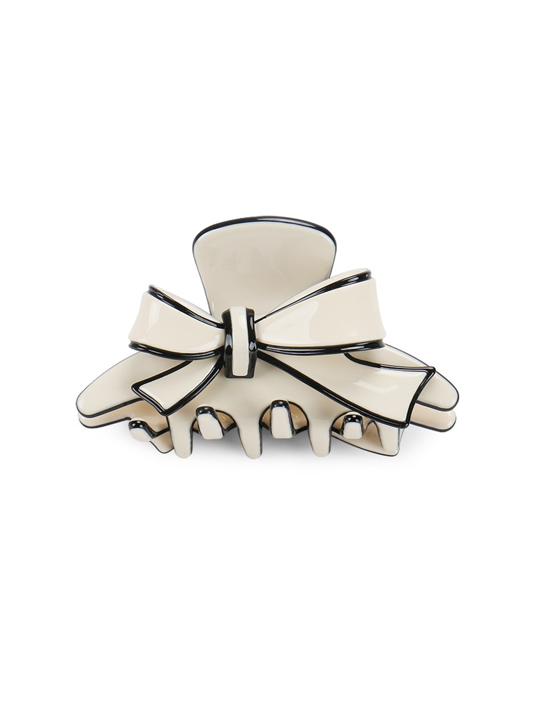 Beau - Acetate Fiber Bow Edge Trim Claw Clip