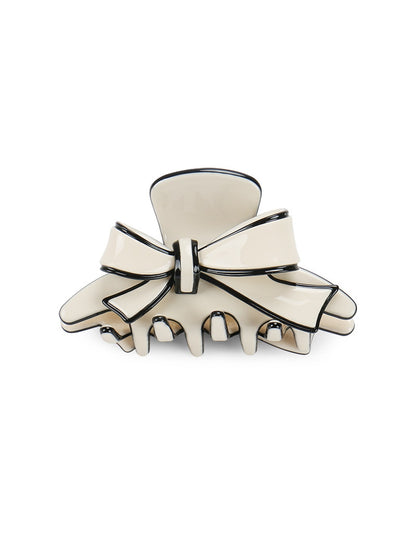 Beau - Acetate Fiber Bow Edge Trim Claw Clip