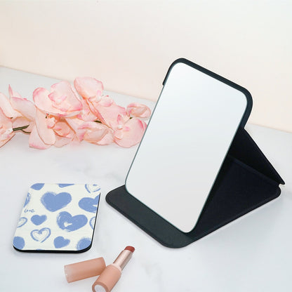 Mirroray - Floral Pattern PU Frame Folding Makeup Mirror