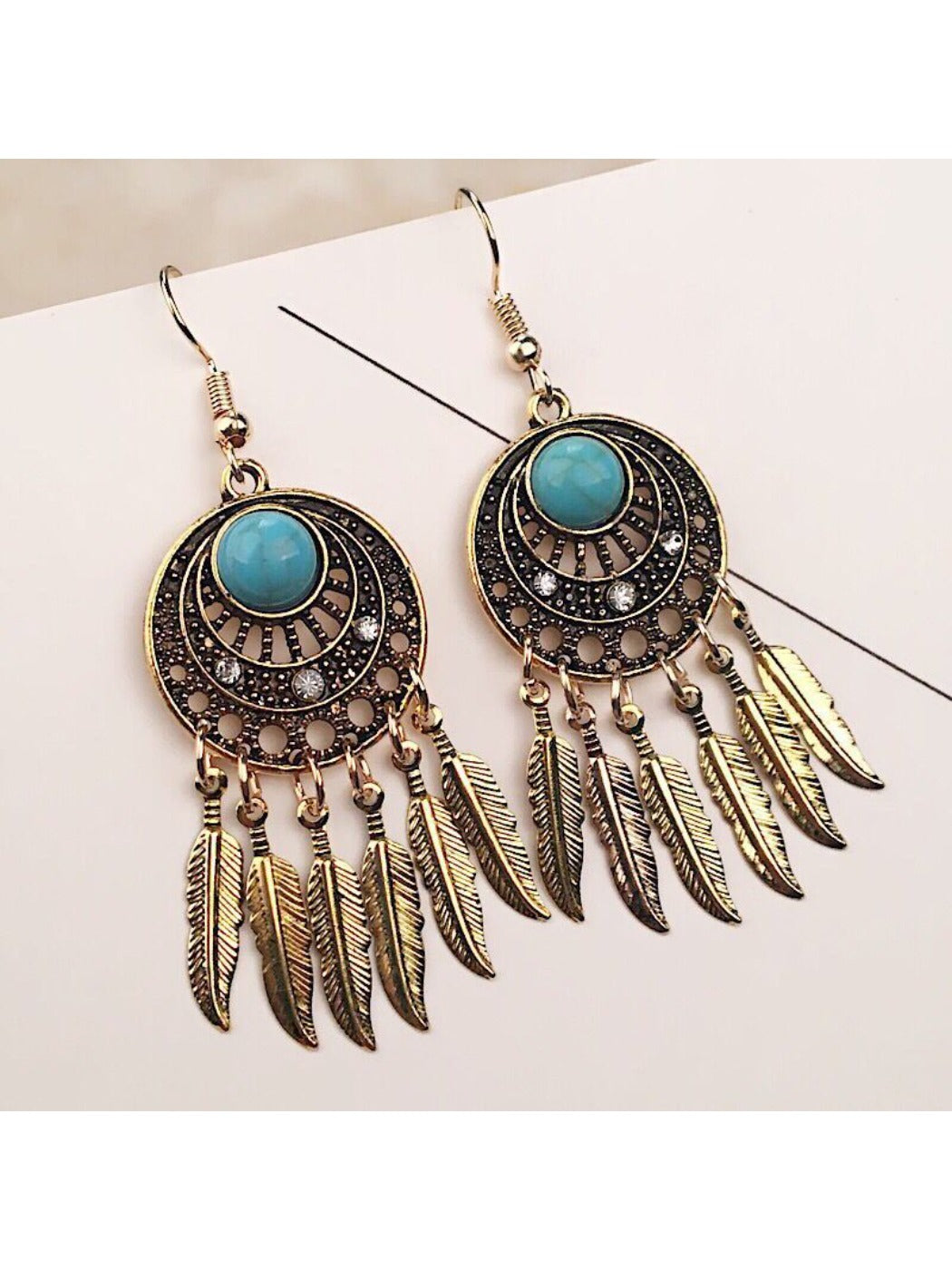Earedge - Vintage Leaf Drop Earrings with Fringe