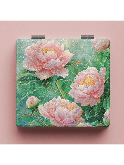 Mirroray - Square Floral Portable Touch Up Makeup Mirror