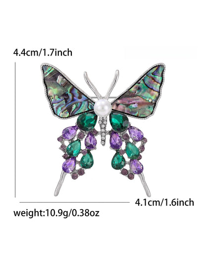Brovia - Butterfly Inlay Alloy Fashion Brooch