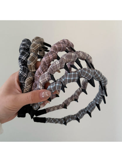 Gifty - Minimalist Plaid Long Tooth Headband