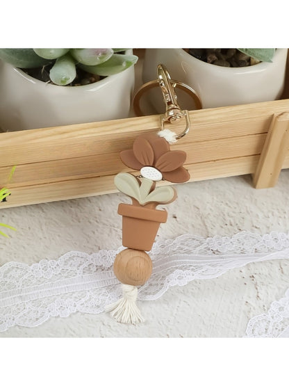 Keypus - Silicone Lotus Potted Plant Keychain