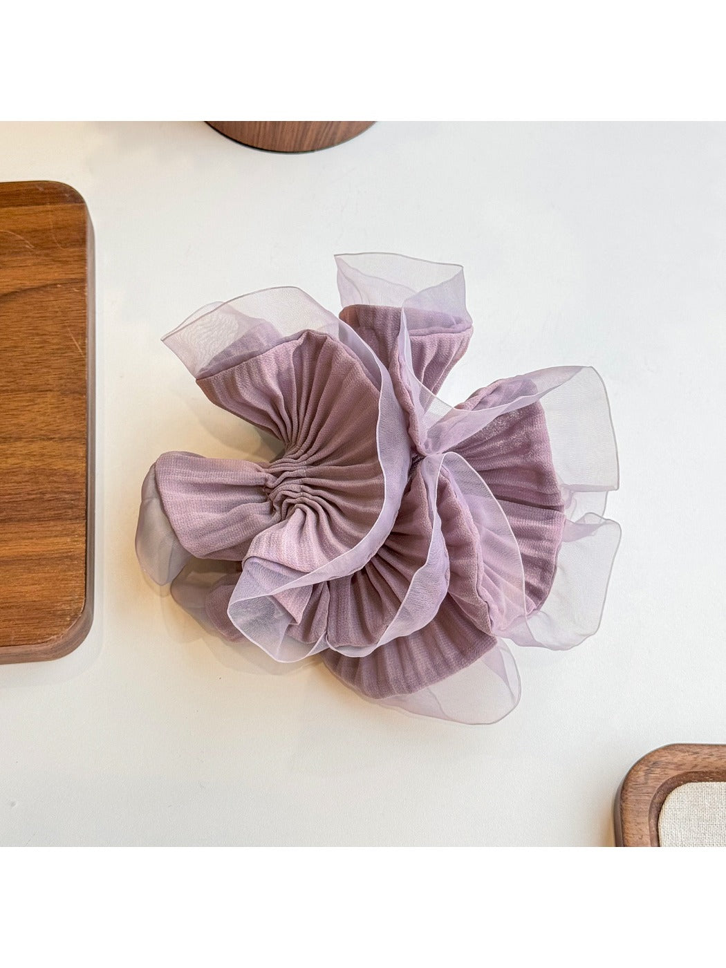 Gifty - Sheer Mesh Scrunchie Elegant Ruffle Hair Tie