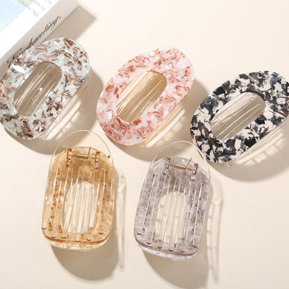 Beau - Flat Curved Oval Acetate Hair Clip