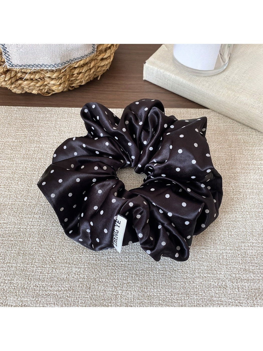 Gifty - Satin Polka-Dotted Scrunchie