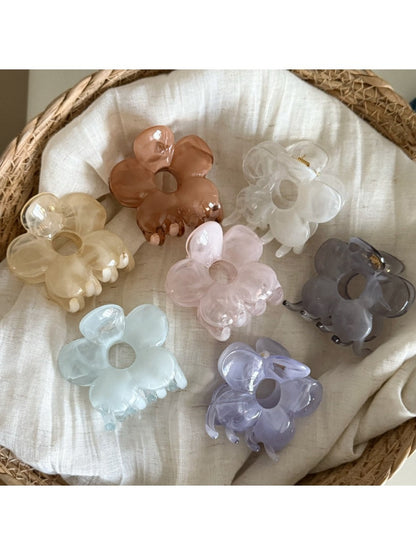 Beau - Glossy Acrylic Flower Hollow Claw Clip
