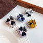 Beau - Acetate Three Petal Flower Alloy Claw Clip