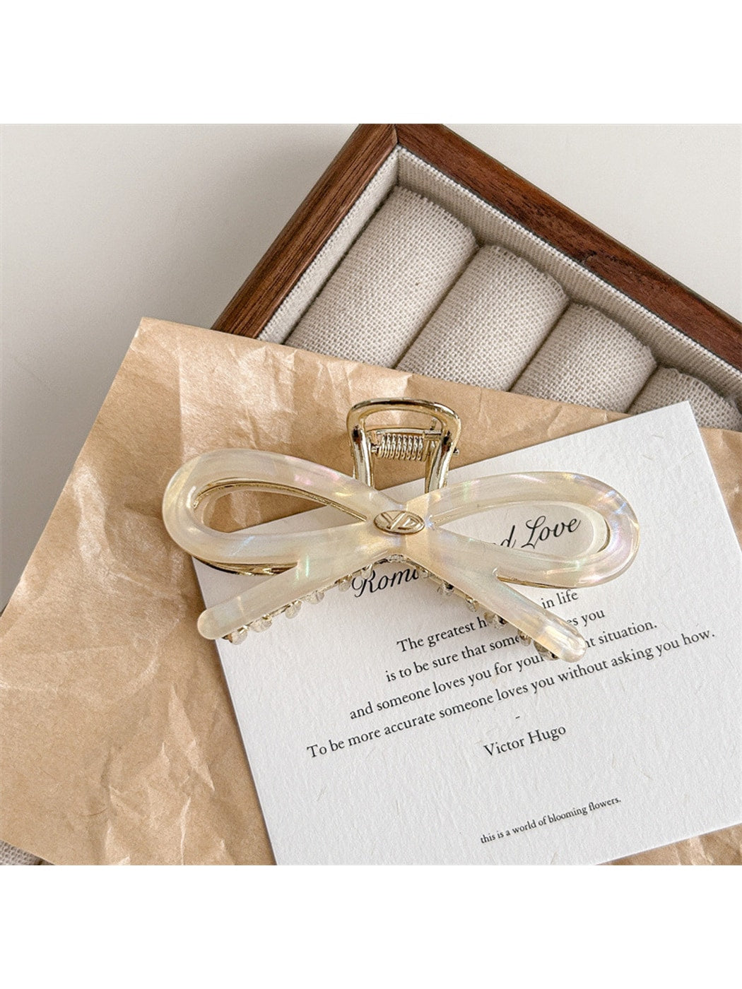 Beau - Minimalist Acetate Bow Design Claw Clip