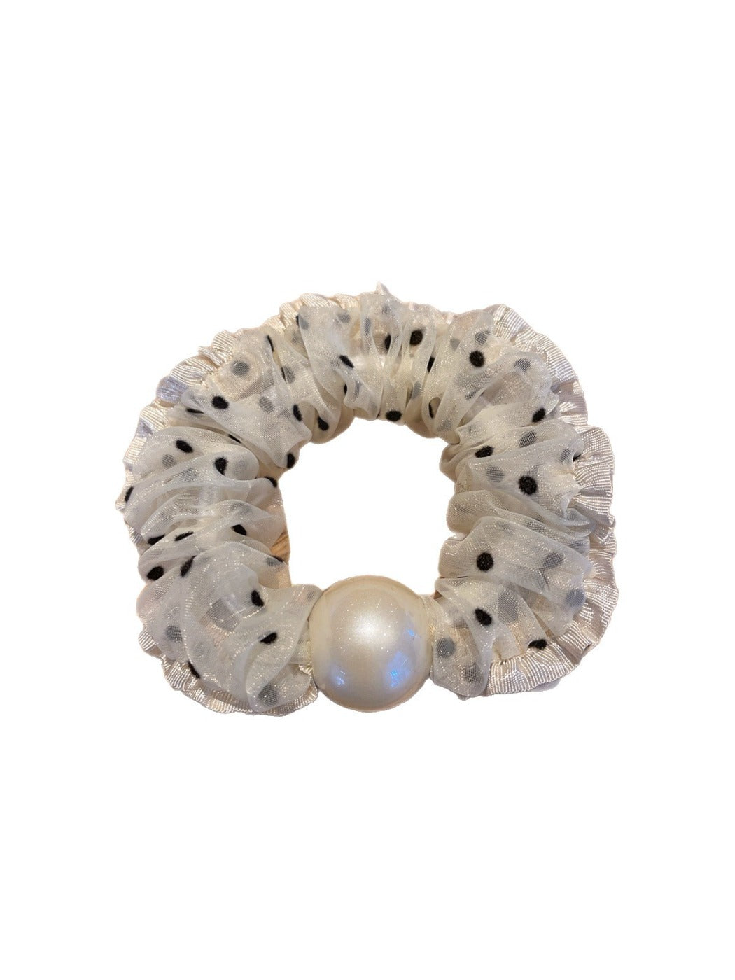 Gifty - Ruffled Mini Polka Dot Scrunchie