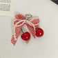 Keypus - Cherry Gingham Bow Bag Charm Keychain