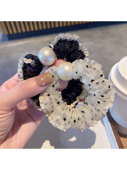 Gifty - Ruffled Mini Polka Dot Scrunchie
