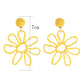 Side view of Earedge flower shaped openwork drop earring showing delicate drop detail