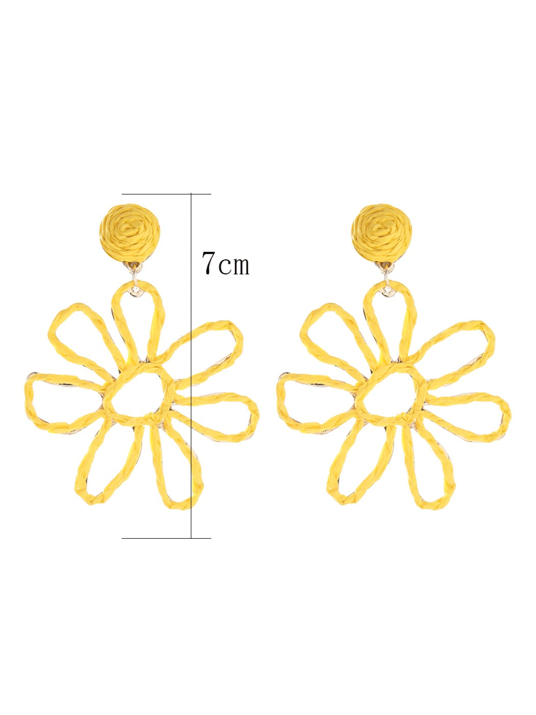 Side view of Earedge flower shaped openwork drop earring showing delicate drop detail