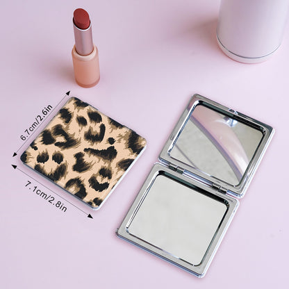 Mirroray - Leopard Print PU Foldable Makeup Mirror