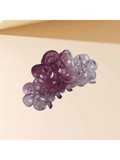 Beau - Gradient Three Flowers Plastic Claw Clip