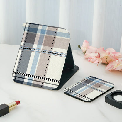 Mirroray - Plaid Pattern Folding Touch-Up Makeup Mirror