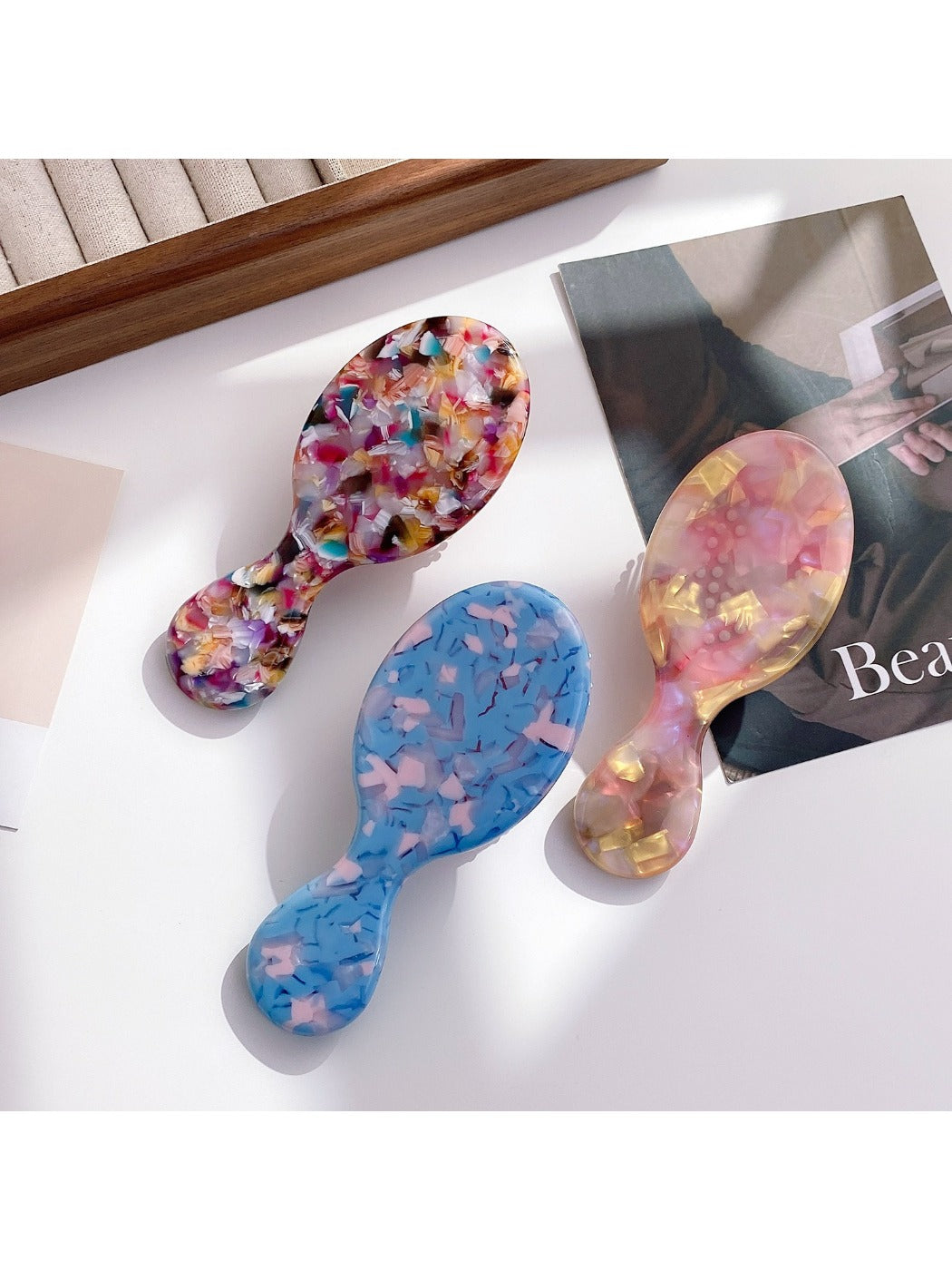 Camerow - Vintage Acetate Hair Comb Portable Massage Brush