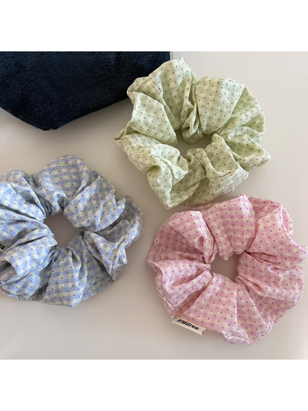 Gifty - Plaid Polka-Dotted Spiral-Shaped Hair Tie