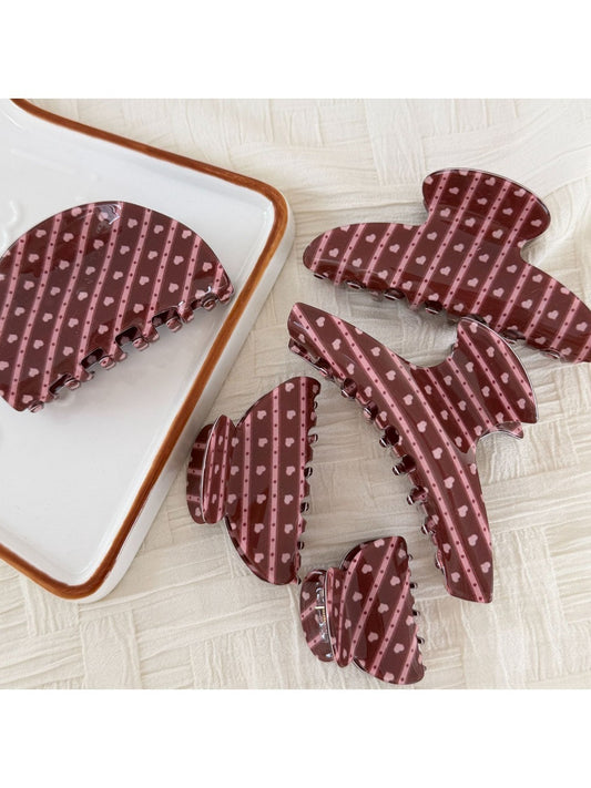 Beau - Polka-Dot Heart-Shaped Hair Clip