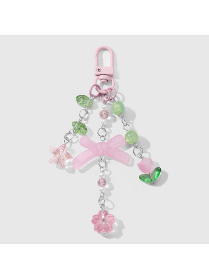 Keypus - Y2K Style Bow Wing Flower Keychain Bag Charm