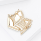 Brovia - Book Shape Enamel Rhinestone Fashion Brooch