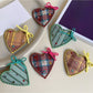 Beau - Plaid Bow Heart-Shaped Hair Clip