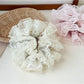 Gifty - Chic Floral Print Ruffled Lace Scrunchie