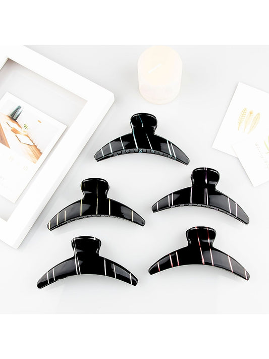 Beau - Minimalist Striped Crescent Hair Claw Clip