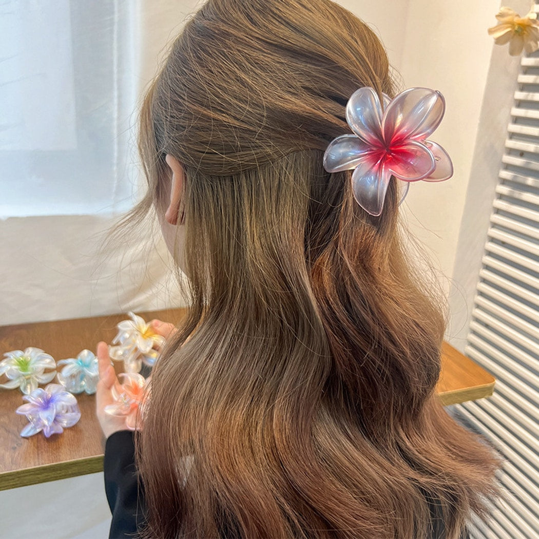 Beau - Translucent Flower Design Claw Clip