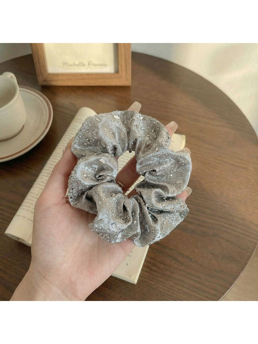 Gifty - Rhinestone Embellished High Elastic Scrunchie